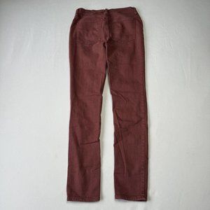 Free People High Rise Skinny Jeans Womens 27 Red Denim Pants Casual